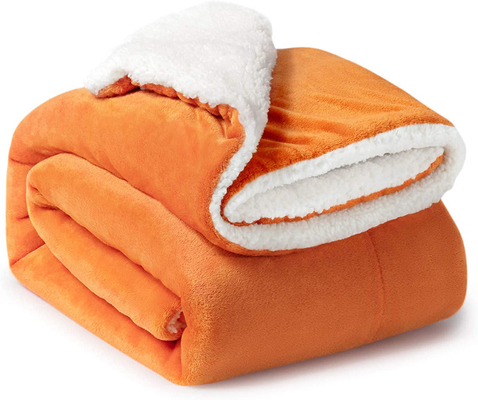 LOW MOQ Anti-Static Promotion Customized Microfiber Sherpa Fleece Washable Sensory Flannel Throws Blanket Super Soft For Sofa